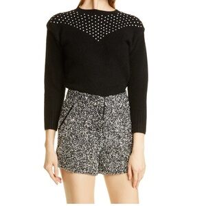 Retrofete Black Astra Rhinestone Mohair sweater S NWT
